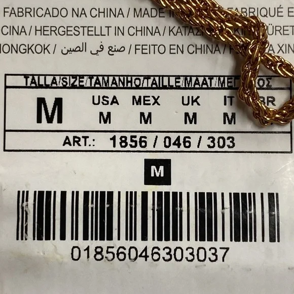 NWT. Zara Golden Metal Necklace with Stone Appliqués. - Picture 6 of 7